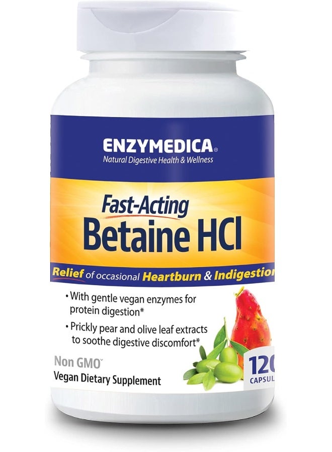 Enzymedica Fast-Acting Betaine HCl Heartburn & Indigestion Relief Formula - Image 1