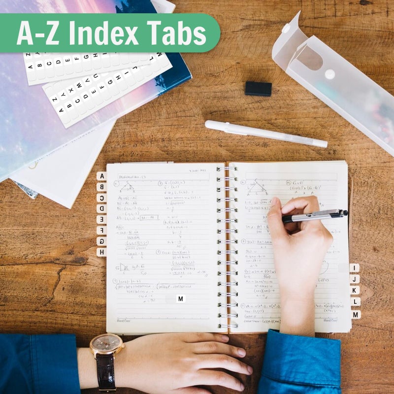 Aixoom A-Z Small Alphabet Index Tabs Self-Adhesive A-Z Letter Index Tabs Transparent Permanent Alphabetical Stickers for Notebooks Dictionary Files (208) - Image 5
