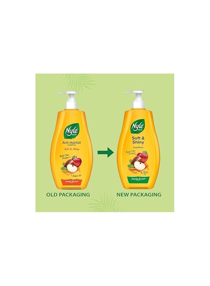نايل شامبو Nyle Naturals الناعم اللامع مع خل التفاح وزيت الأرغان، شامبو ناعم لطيف بدرجة حموضة متوازنة وخالي من البارابين. - Image 2