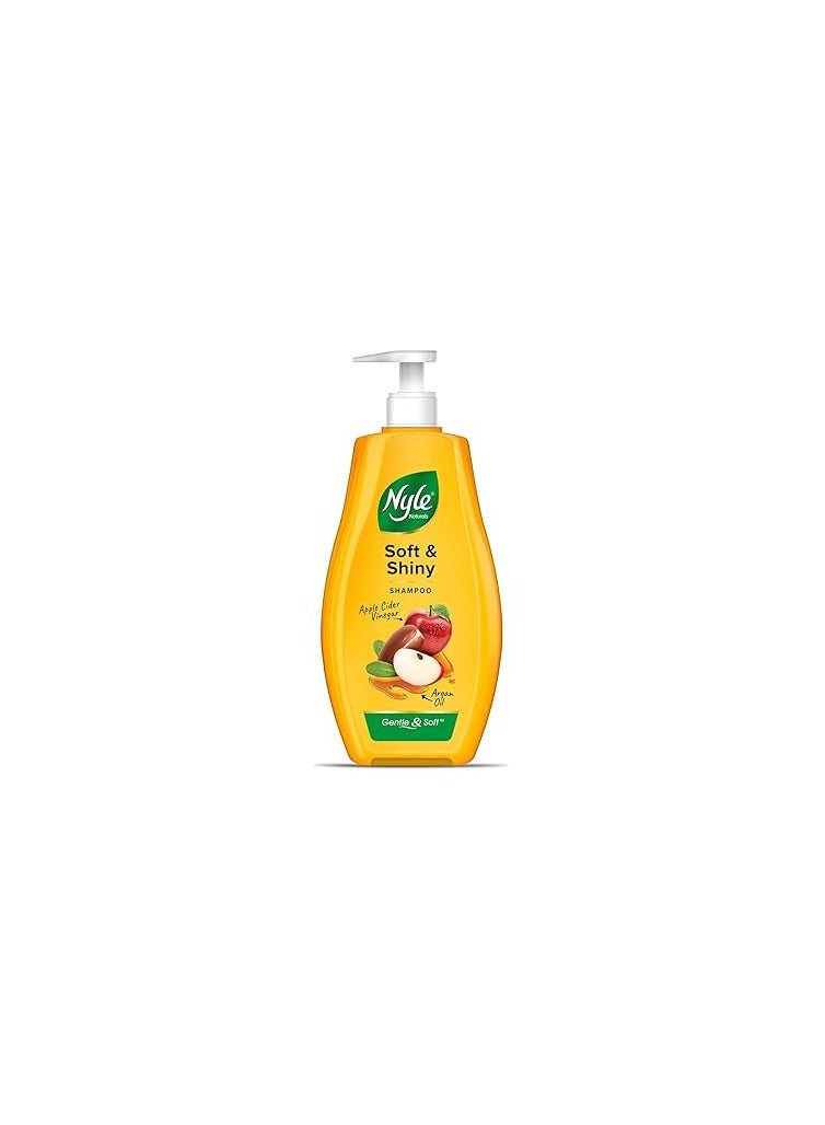نايل شامبو Nyle Naturals الناعم اللامع مع خل التفاح وزيت الأرغان، شامبو ناعم لطيف بدرجة حموضة متوازنة وخالي من البارابين. - Image 1