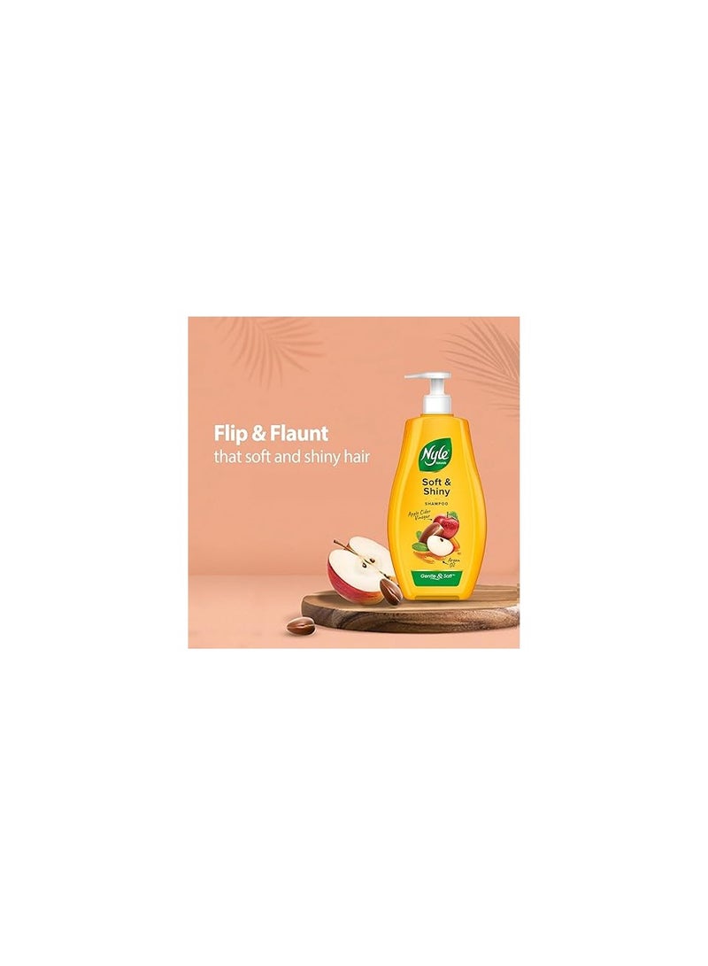 نايل شامبو Nyle Naturals الناعم اللامع مع خل التفاح وزيت الأرغان، شامبو ناعم لطيف بدرجة حموضة متوازنة وخالي من البارابين. - Image 3