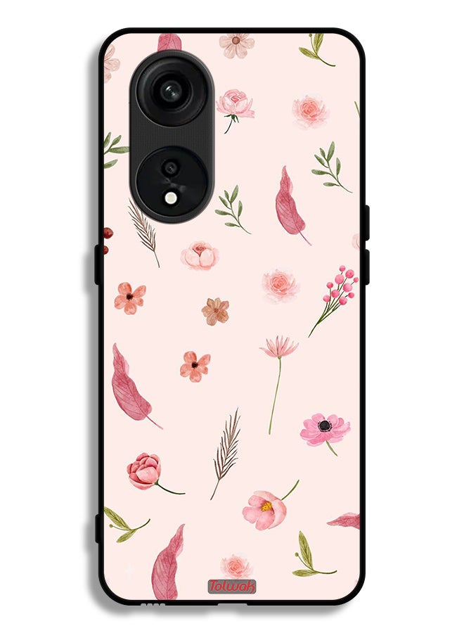 Tolwak Oppo A1 Pro 5G Protective Case Cover Leaves And Roses Pattern - Image 1