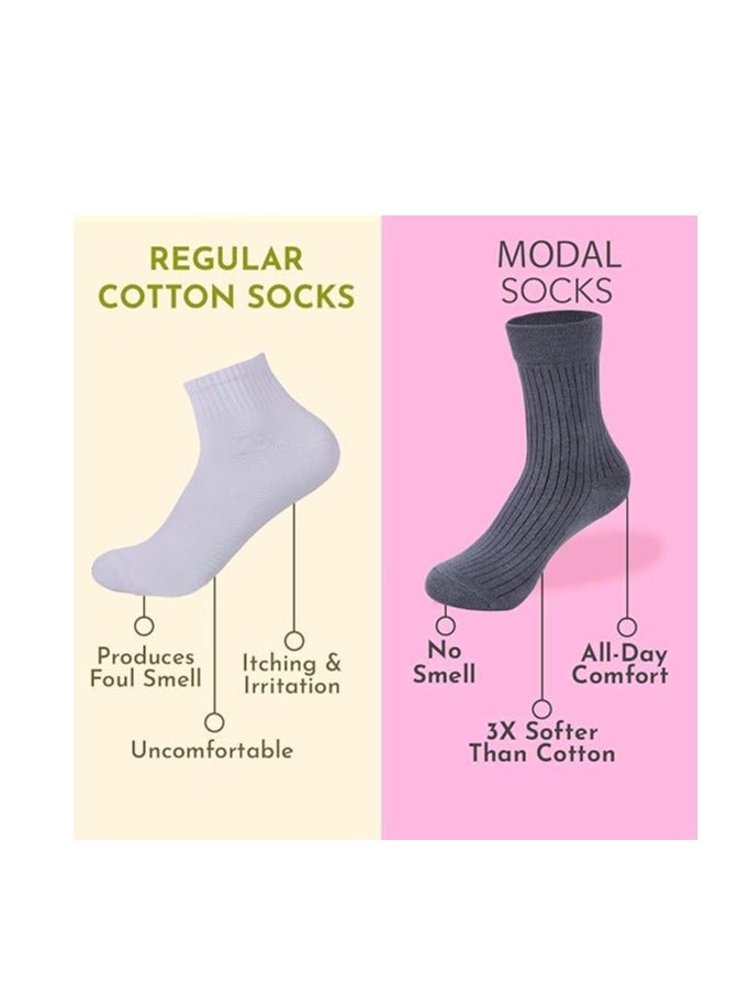 DIAMOND TOE 6 أزواج من جوارب الرجال مودال ربع - ناعمة وقابلة للتنفس - راحة قصوى في كل خطوة - مقاس مجاني EU 40-45 - Image 3