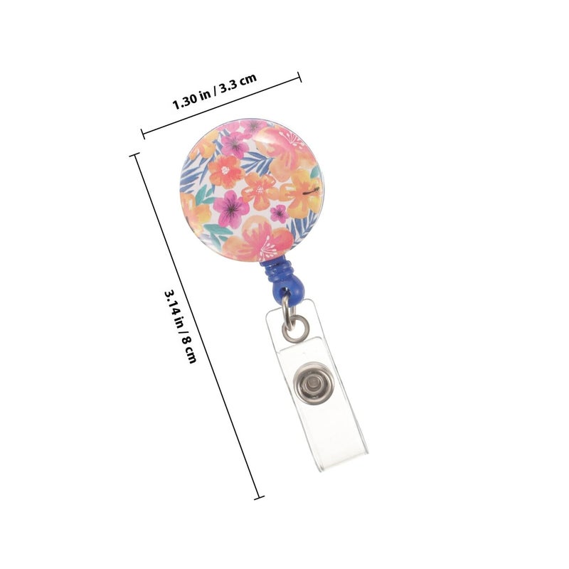 Retractable Badge Reel With Tropical Palm Design 2 Pack For Nurse Office Hospital - Image 3