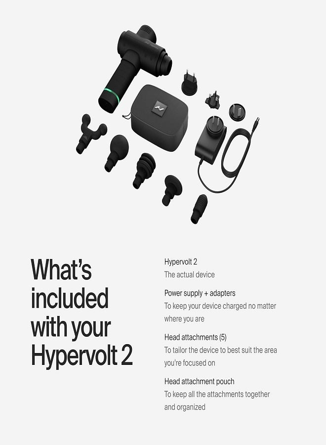 HYPERICE Hypervolt 2 - Featuring Quiet Glide Technology Portable Percussion Massage Gun (Hypervolt 2 Black)  - Image 2