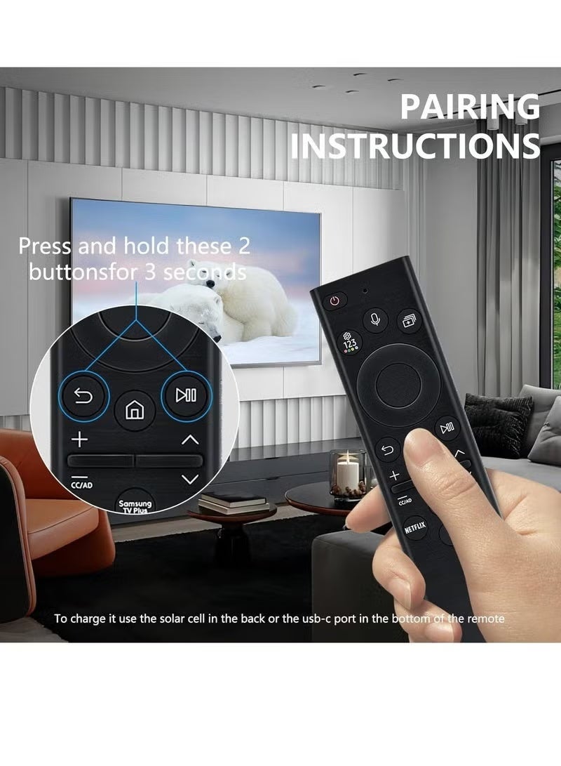 Original Voice Remote Control Solar Charging BN59-01385A for Samsung Smart TVs 2021 2022 2023 Also Bn59-01385B Full Function Replacement with battery - Image 3
