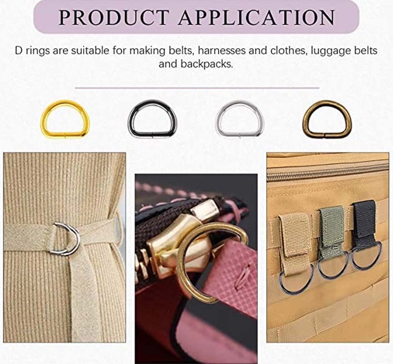 DIY Crafts 20 Pcs, Bronze, Multi-Purpose Metal D Rings for Keychain Lanyard Sewing Keychains Belts Dog Leash Accessories Jewellry, Bags, Wallets an (20 Pcs, Bronze) - Image 2