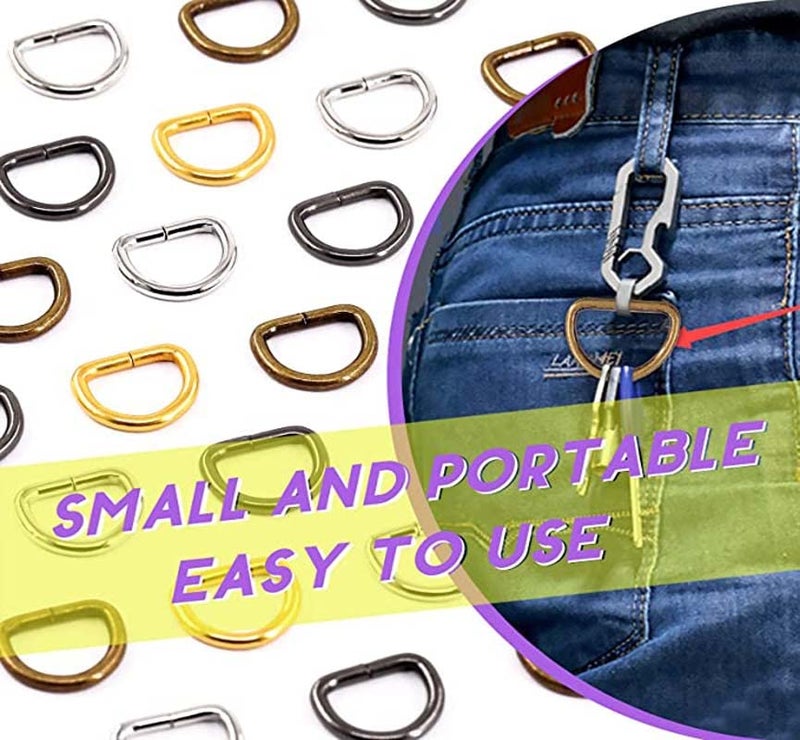 DIY Crafts 20 Pcs, Bronze, Multi-Purpose Metal D Rings for Keychain Lanyard Sewing Keychains Belts Dog Leash Accessories Jewellry, Bags, Wallets an (20 Pcs, Bronze) - Image 4