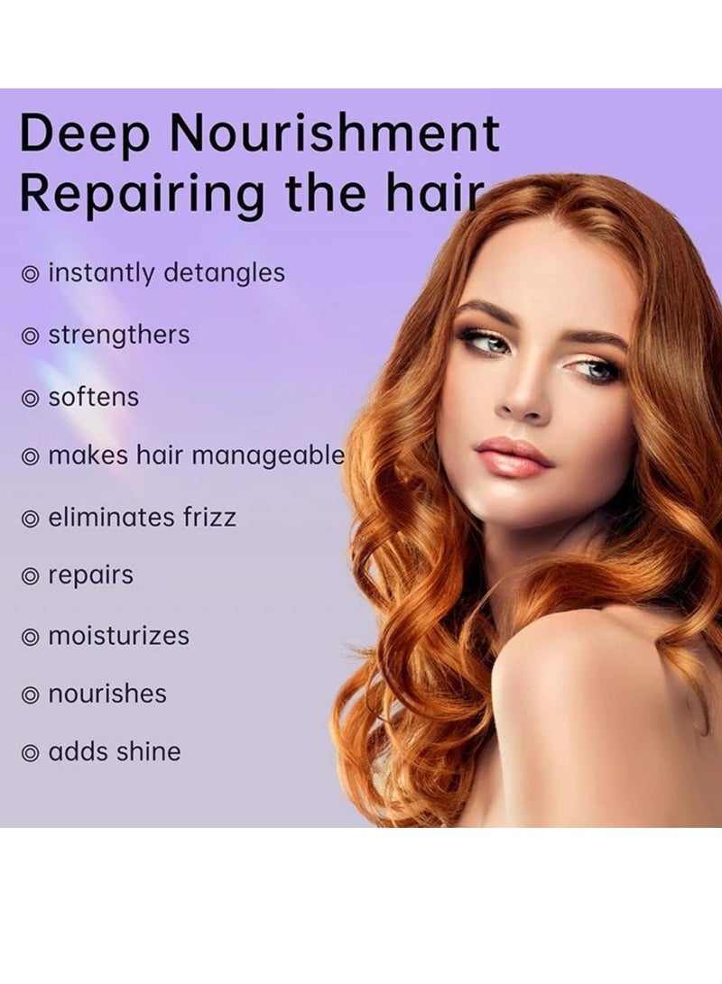 PURC بلسم شعر بخاخ بدون شطف 55 مل مع زيت جوز الهند لتقوية وإصلاح الشعر التالف وترطيب وتغذية الشعر الناعم واللامع وزيت فرد الشعر - Image 4