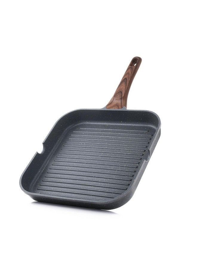 SENSARTE Nonstick Grill Pan for Stove Tops, Versatile Griddle Pan with Pour Spouts, Square Grill Pan for Big Cooking Surface, Durable Grill Skillet for Indoor & Outdoor Grilling. PFOA Free, 11 Inch - Image 1