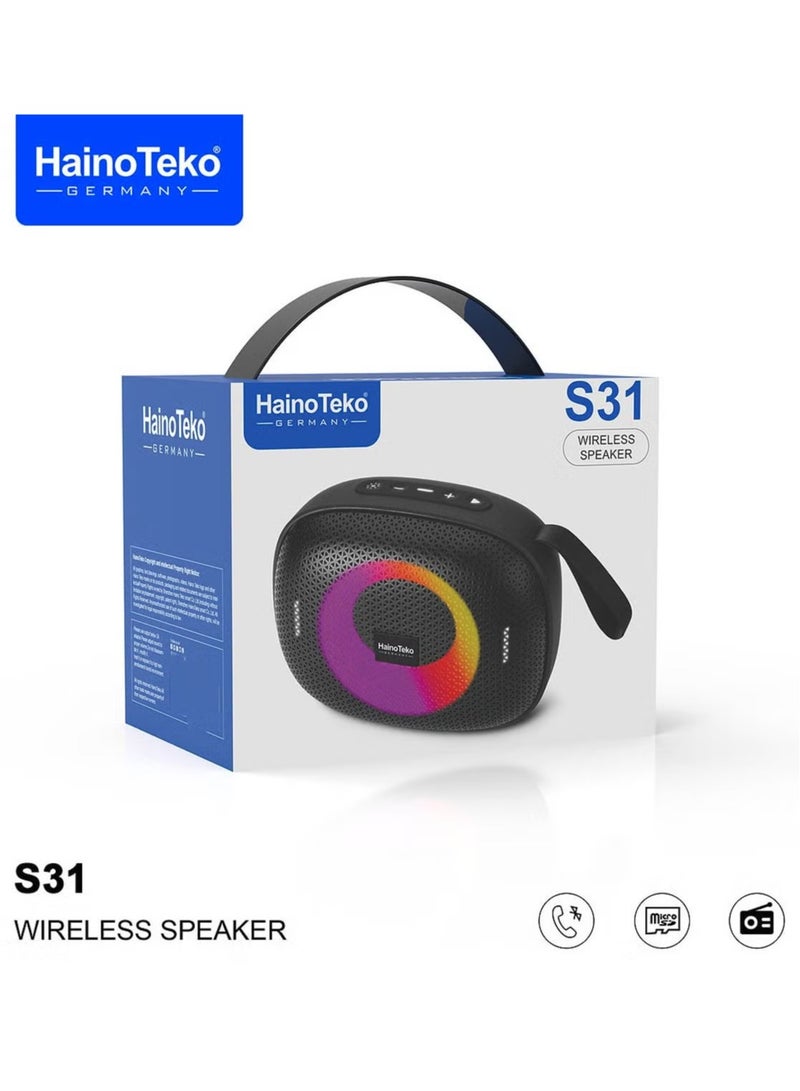 Haino Teko S31 Portable Wireless Bluetooth Speaker – High-Quality Sound, Compact & Lightweight Red Bluetooth Speaker for Music, Outdoor Events, Parties, and Home Use - Image 2