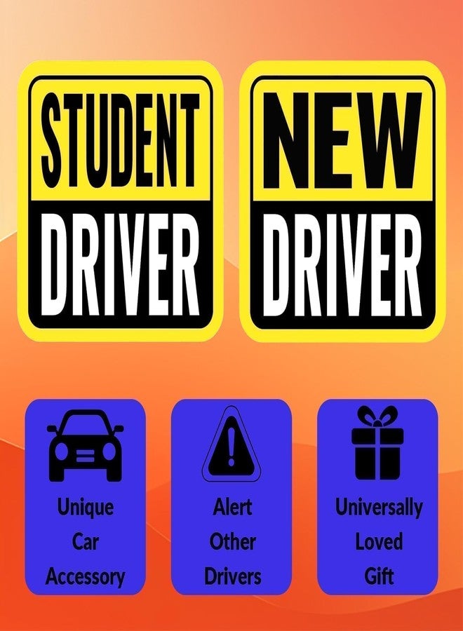 Woyinger Safe Drive Student Driver Magnet, High-Visibility New Driver Magnet for Car, Durable Automotive Exterior Accessories with Reflective Stripes, 2-Pack (Yellow/Black-New) - Image 5
