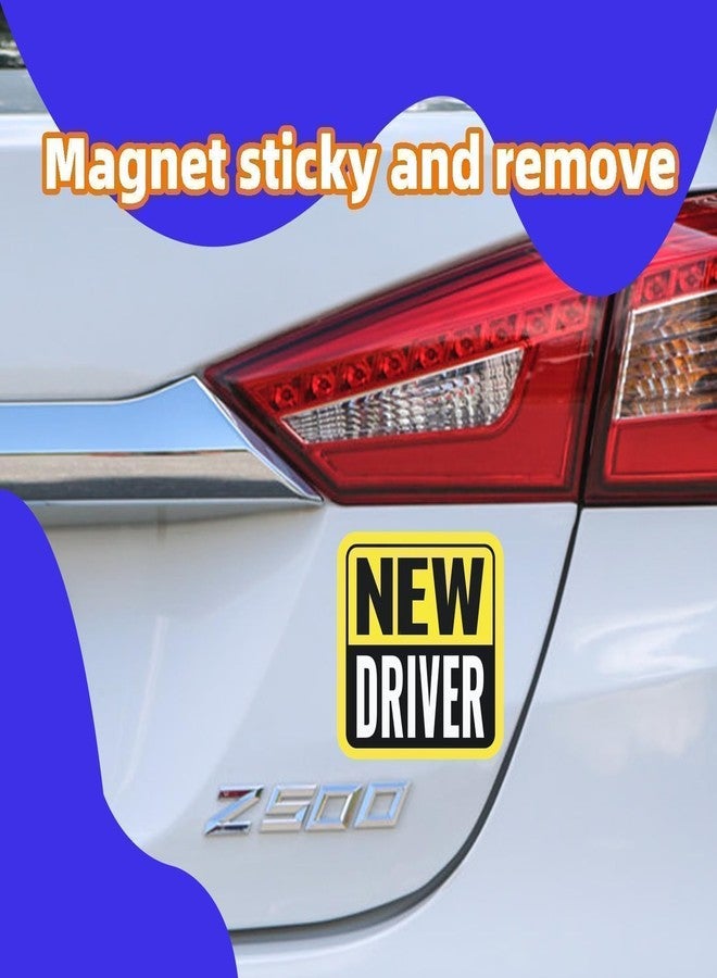 Woyinger Safe Drive Student Driver Magnet, High-Visibility New Driver Magnet for Car, Durable Automotive Exterior Accessories with Reflective Stripes, 2-Pack (Yellow/Black-New) - Image 4