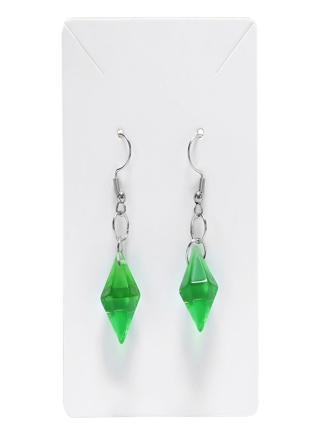 ASVP Shop Sims Plumbob Earrings - Green Gem Dangle Earrings - Image 4