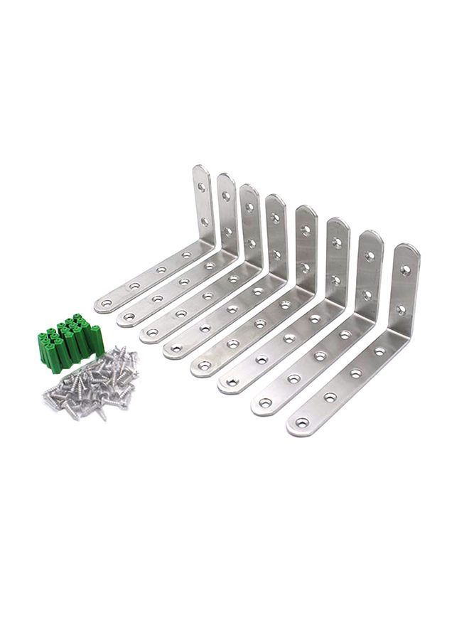NIBEMINENT 4-Piece Corner Brace Angle Bracket Silver 0.297kg  - Image 1
