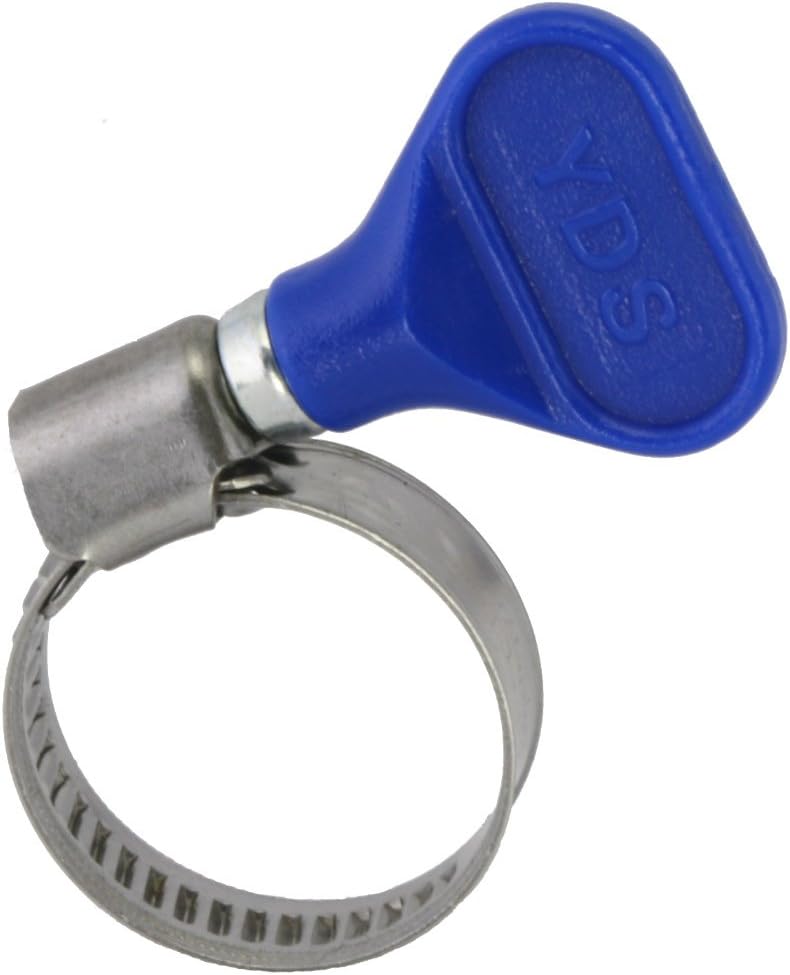 YDS Butterfly Stainless Steel W2 Hose Clamp, Turn Key, 16-25 mm (5/8" to 1") Diameter Ranger, 9 mm Bandwidth (Pack of 10) - Image 1
