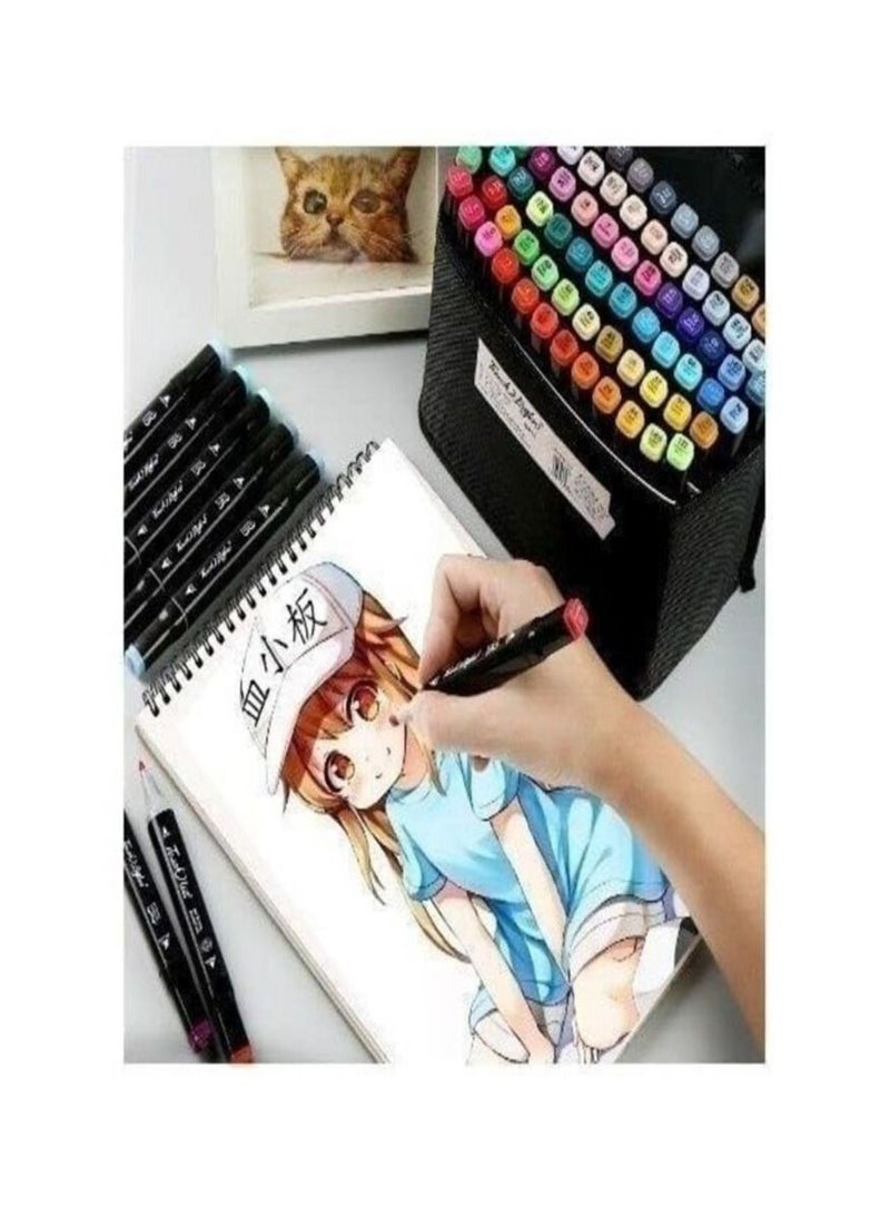 Smart 60-Color Double Sided Marker Pen Set - Black - Image 2