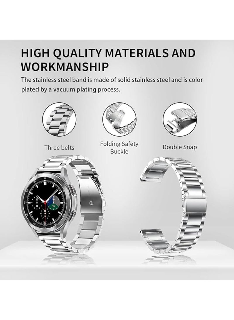 Stainless Steel BandCompatible with Huawei Watch GT4 46mm Replacement Wristband Metal Watch Band for Huawei Gt4 Watch Strap 22mm (Silver) - Image 3