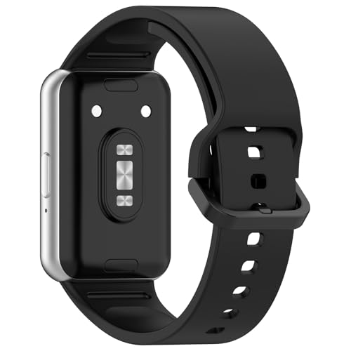 Wisely Adjustable Silicon Band Strap for Samsung Galaxy Fit 3 Straps Watch Silicone Replacement Band Bracelet, Black - Image 3