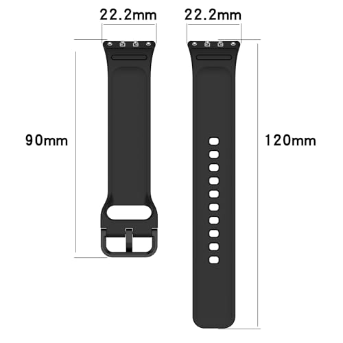Wisely Adjustable Silicon Band Strap for Samsung Galaxy Fit 3 Straps Watch Silicone Replacement Band Bracelet, Black - Image 5