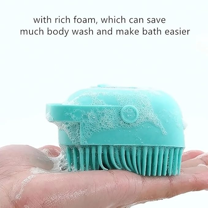 AZLVERA Silicone Brush With Shower Gel Dispenser, Mud & Dirt_Removal With Soft Silicone Bristle With Non-Toxic Bath Brushes Pack Of 1 - Image 2