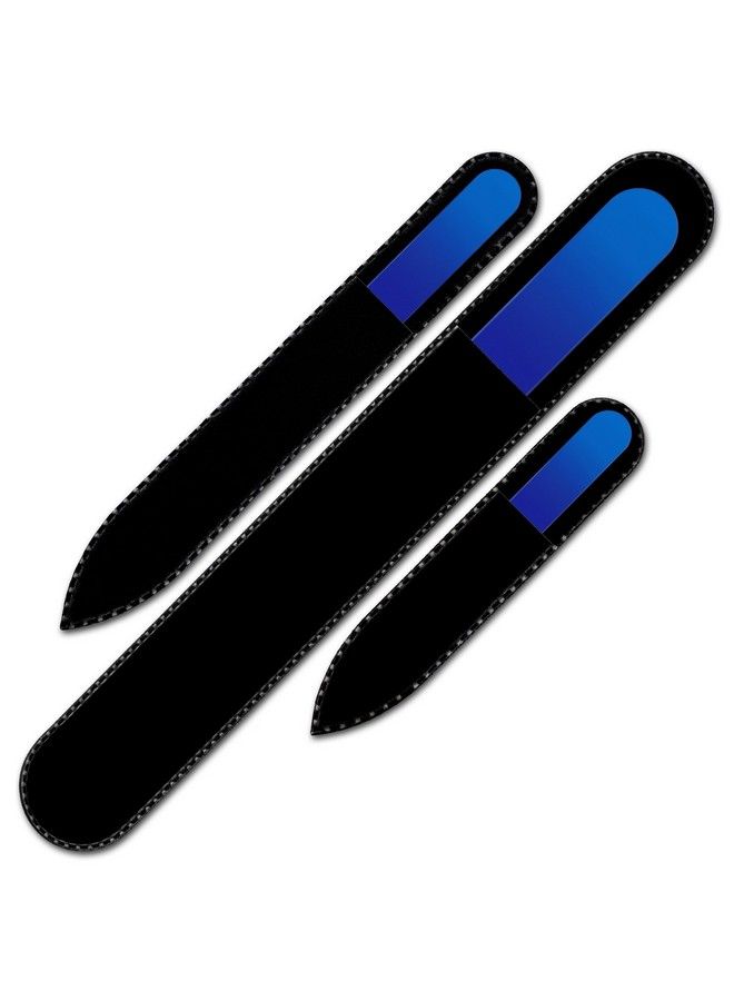 Mont Bleu Glass Nail File Mont Bleu Premium Set Of 3 Crystal Nail Files In Pouch Handmade Gifts Best Glass Nail Files For Natural Nails Washable Double Sided Nail File Etched Nail Files  - Image 3