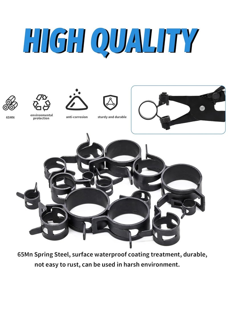 لوبيتيز 120pcs 7-22mm ربيع الفرقة خرطوم المشابك مع الدوارة مسطحة خرطوم المشابك المخصص مجموعة متنوعة، ثابتة التوتر الصلب المشابك لخطوط الوقود، السيليكون، خرطوم الفراغ ومقاطع الهواء منخفضة الضغط بواسطة - Image 2