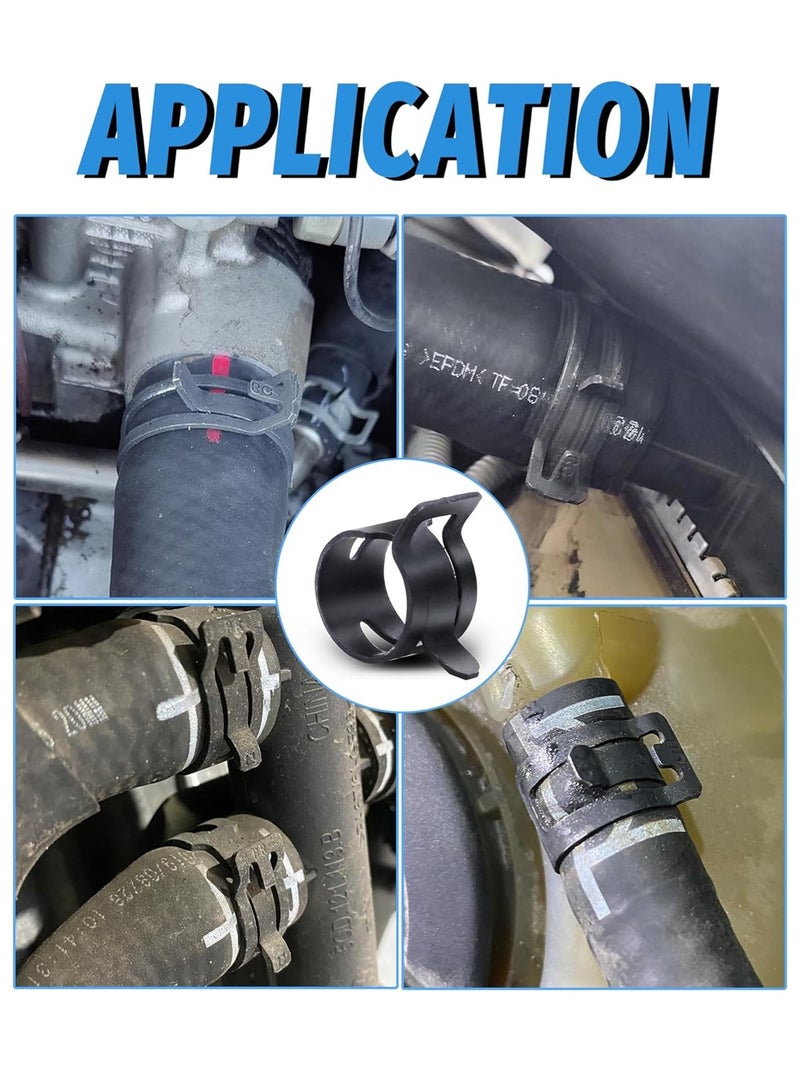 لوبيتيز 120pcs 7-22mm ربيع الفرقة خرطوم المشابك مع الدوارة مسطحة خرطوم المشابك المخصص مجموعة متنوعة، ثابتة التوتر الصلب المشابك لخطوط الوقود، السيليكون، خرطوم الفراغ ومقاطع الهواء منخفضة الضغط بواسطة - Image 5