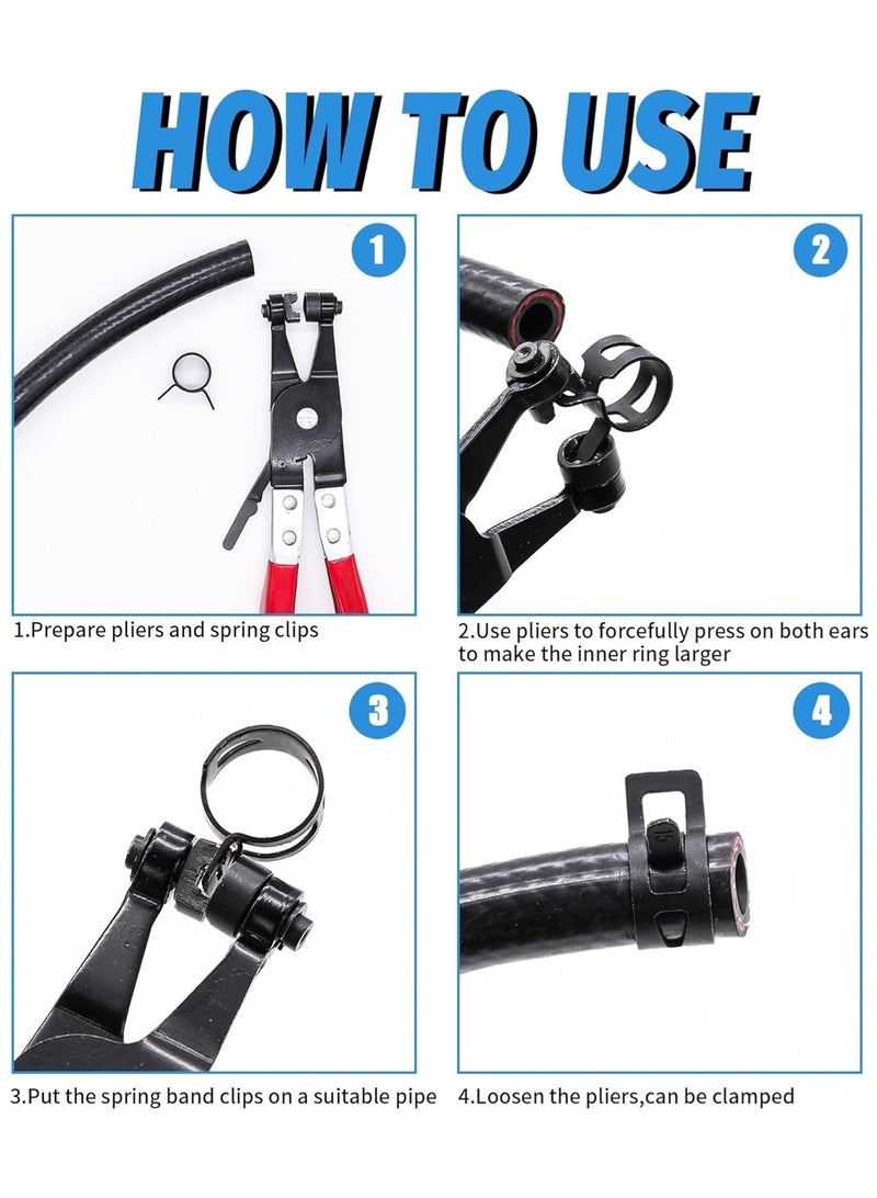 لوبيتيز 120pcs 7-22mm ربيع الفرقة خرطوم المشابك مع الدوارة مسطحة خرطوم المشابك المخصص مجموعة متنوعة، ثابتة التوتر الصلب المشابك لخطوط الوقود، السيليكون، خرطوم الفراغ ومقاطع الهواء منخفضة الضغط بواسطة - Image 3