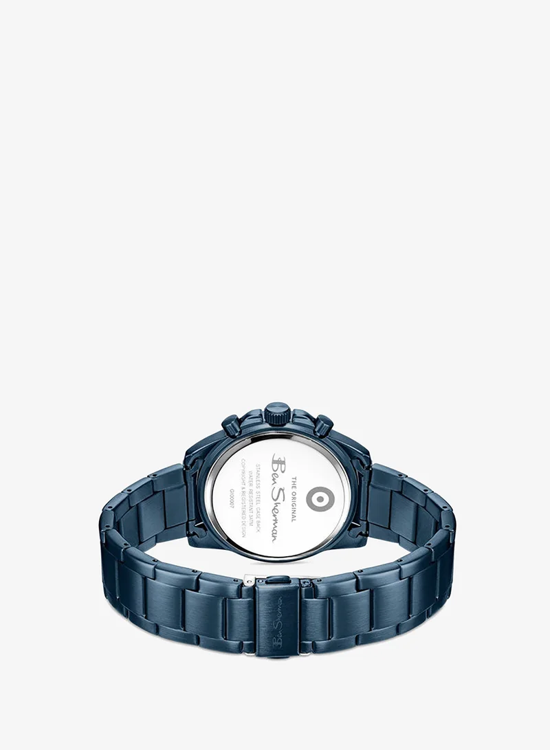 Ben Sherman blue Liverpool  Blue Dial Blue Stainless Steel Bracelet Chronograph Watch for Men, 44mm for Men | Best Price UAE