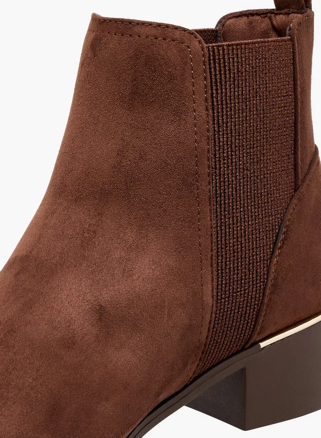 Celeste Women's Solid Chelsea Boots with Elasticated Detail and Block Heels