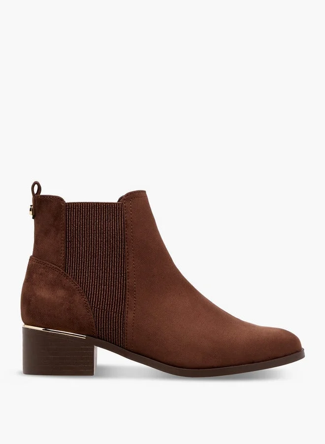 Celeste Women's Solid Chelsea Boots with Elasticated Detail and Block Heels