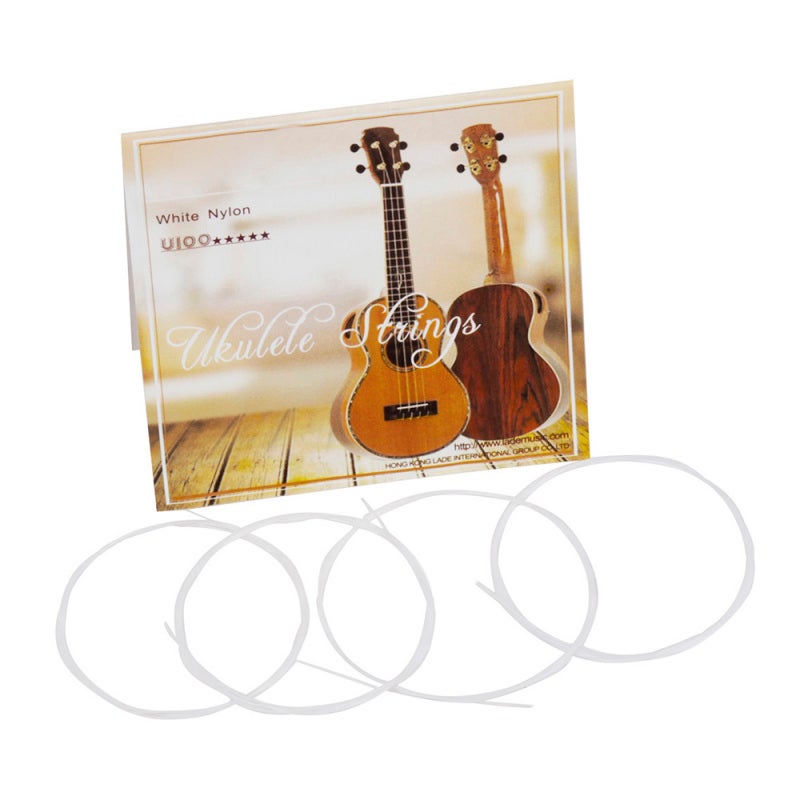 Ukulele String Set 4pcs White High-Quality Nylon Material - Clear Bright Sounds Replacement String for Ukulele Players - Image 3
