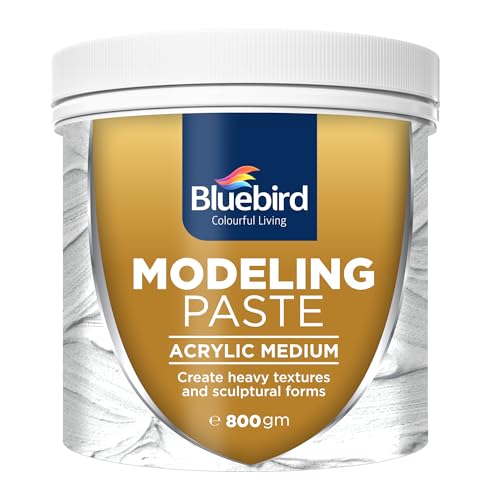 Bluebird Thick Modeling Paste White 28.2 Oz / 800gm - High Density, Acrylic Medium for Texture, Thickness, Dimension Additive and Christmas Decorations - Image 1