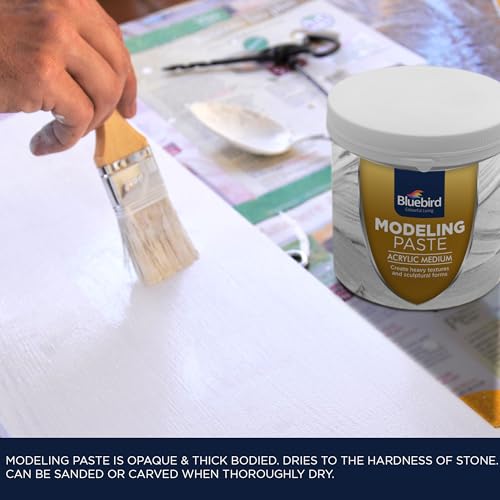 Bluebird Thick Modeling Paste White 28.2 Oz / 800gm - High Density, Acrylic Medium for Texture, Thickness, Dimension Additive and Christmas Decorations - Image 4