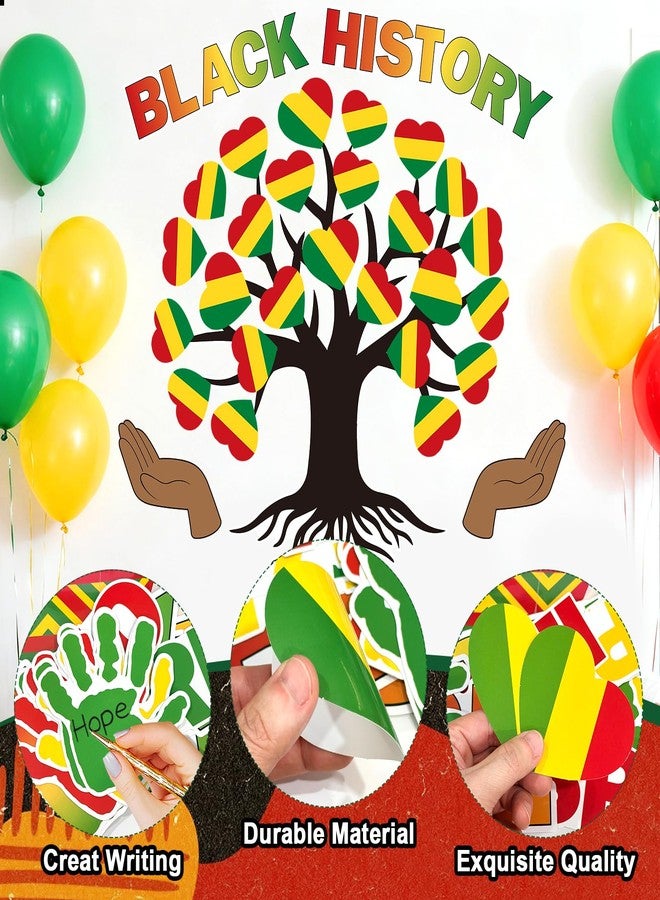 Hedeey 86 Pcs Black History Month Bulletin Board Decorations Black Inspirational Class Cut-Outs Wall Door Decor Heart Tree Cutouts Borders Party Supplies for Diversity African American School Classroom - Image 3