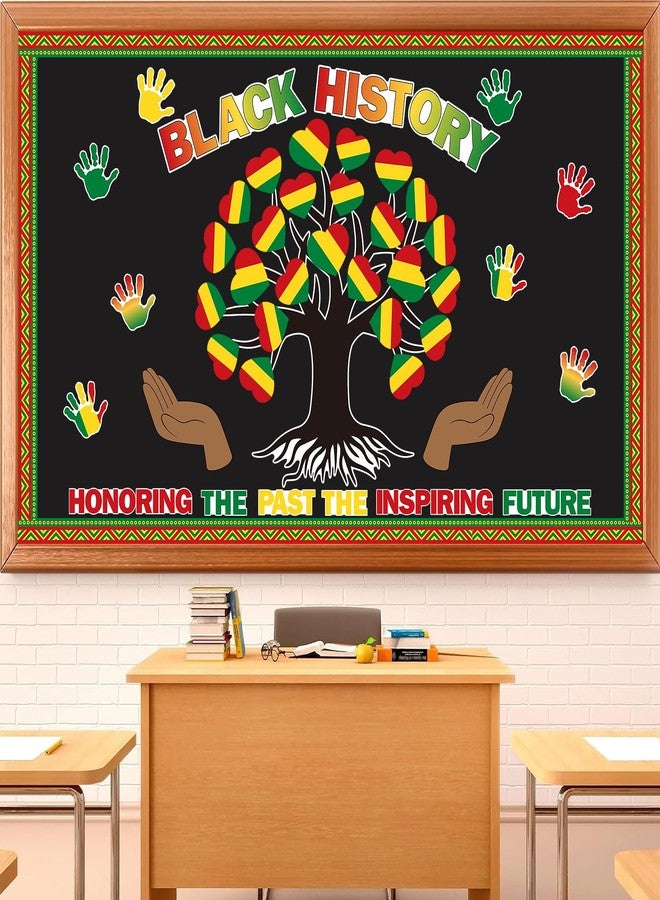 Hedeey 86 Pcs Black History Month Bulletin Board Decorations Black Inspirational Class Cut-Outs Wall Door Decor Heart Tree Cutouts Borders Party Supplies for Diversity African American School Classroom - Image 5