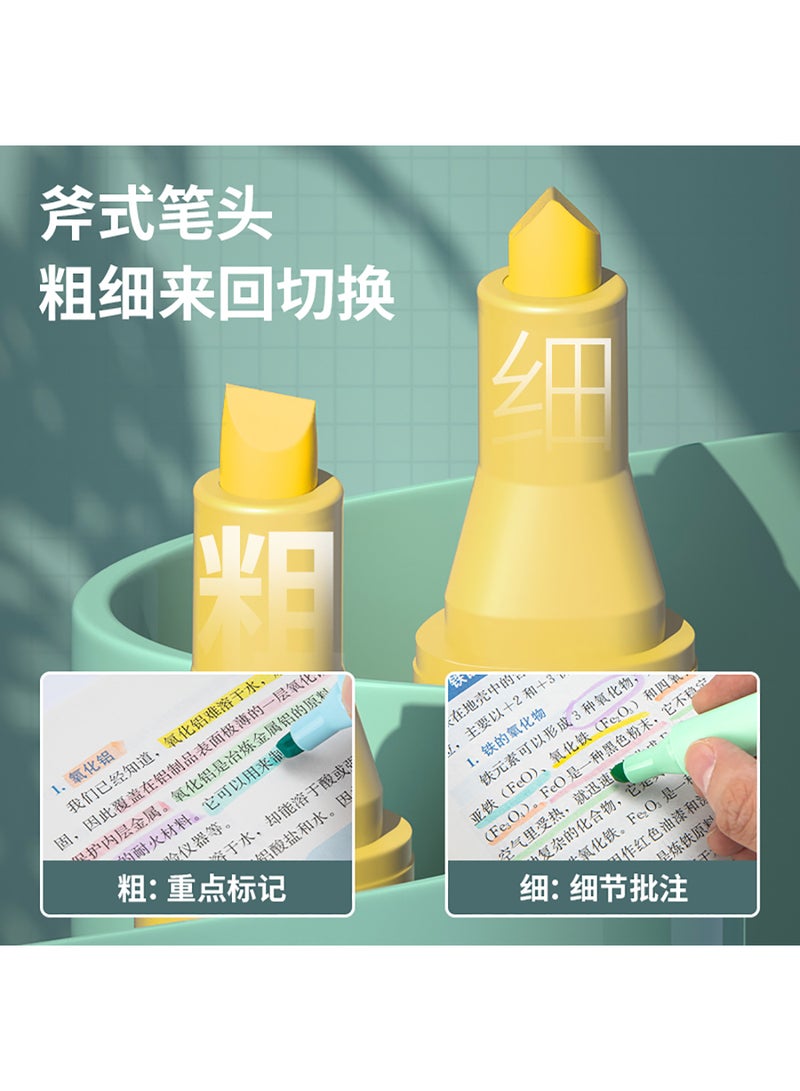 Deli Highlighter Set Chisel Tip 1-4mm , Non-Toxic Ink, for Note-Taking, Drawing illustrations, Pack of 6 Colors - Image 2