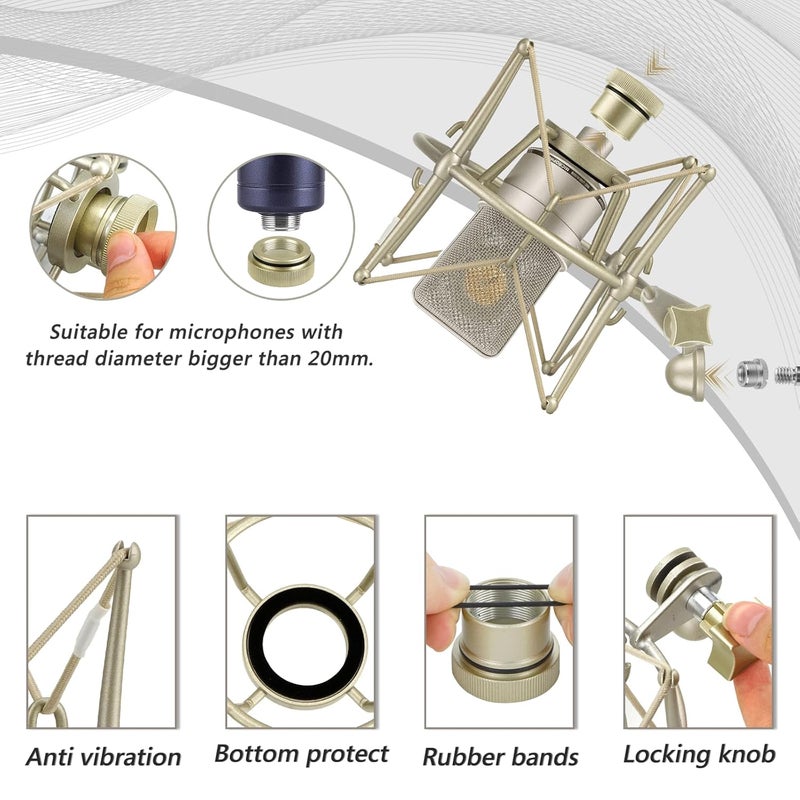 Geekria حامل ميكروفون مضاد للاهتزاز متوافق مع Neumann TLM 103 و TLM 102 و U 87 Ai و TLM 67 ميكروفون - Image 3