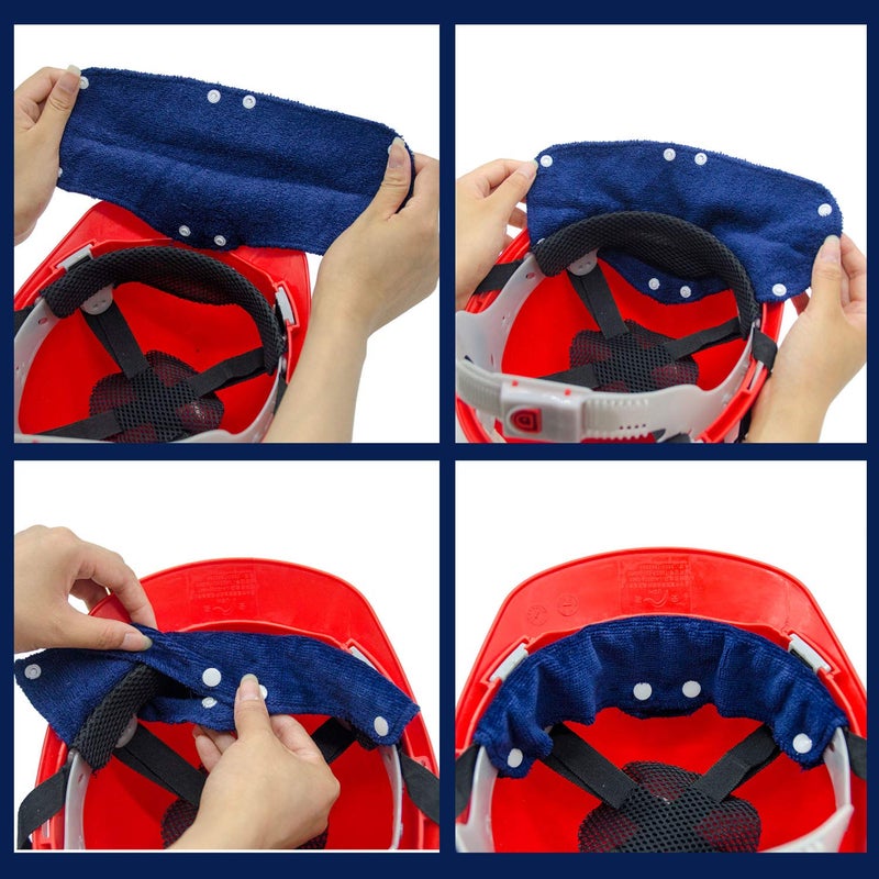 Alpurple 15 قطعة من عصابة الرأس الصلبة القطنية القابلة للغسل من Alpurple - بطانة قابلة لإعادة الاستخدام لحزام العرق - وسادات العرق لخوذة القبعة الصلبة لملحقات القبعة الصلبة - Image 4