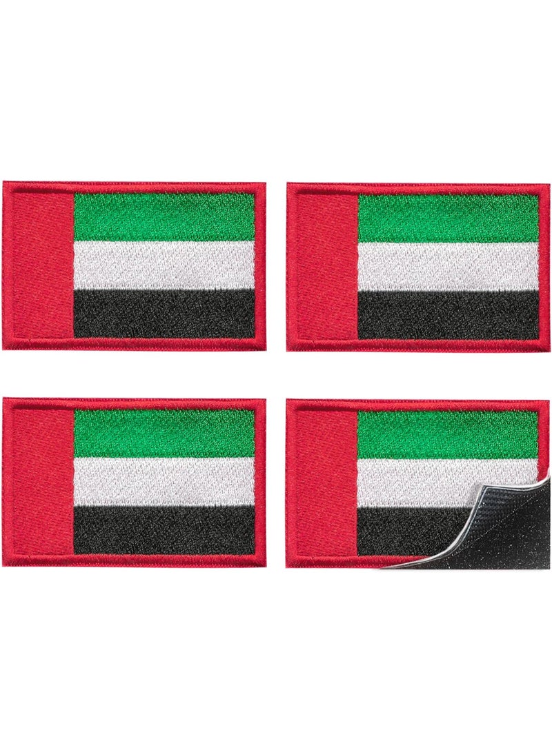 4 رقع مطرزة بعلم الإمارات العربية المتحدة، رقعة معنوية مزودة بشريط لاصق، شعارات الإمارات للزي العسكري، حقائب الظهر، السترات، القبعات، 8 × 5 سم - Image 1