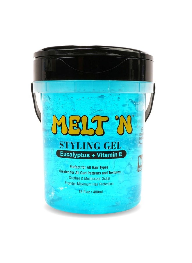 EBIN NEW YORK Melt'N Styling Gel Eucalyptus Oil And Vitamin E 16Oz Strong Hold Styling Hydrates And Moisturize Gives High Shine And Refreshing And Cooling Sensation No Frizz Or Brekage  - Image 1
