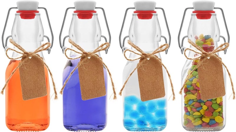 eispap 4Pcs 4 oz Swing Top Glass Bottles,Flip Top Glass bottles with airtight Caps for Home Brewing Beer,Kombucha,2nd Fermentation,Kefir,Beverages,Soda,Oils,Vinegar,Limoncello,Vanilla extract (4PC) - Image 5