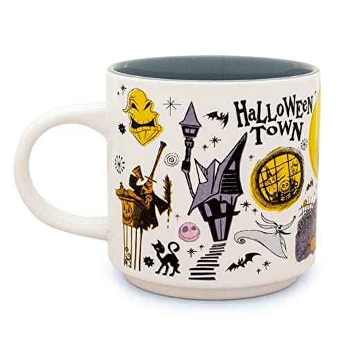 Nightmare Before Christmas Disney The Allover Icons Ceramic Stacking Mug Large Coffee Cup For Espresso Caffeine Beverages Home Kitchen Essentials Cute Tim Burton Gifts Holds 13 Ounces