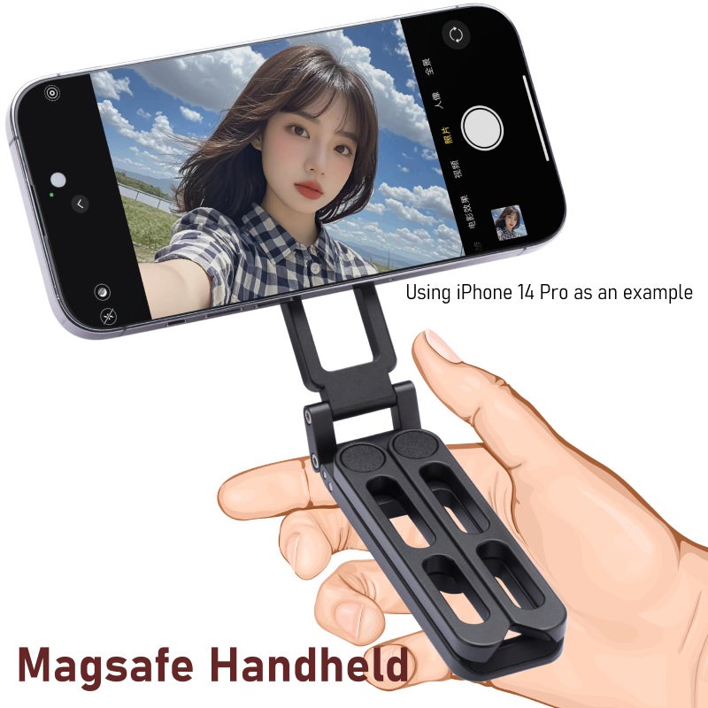 Zelnoox MagSafe Compatible Pocket-Sized Tripod - Sturdy Magnetic Hold, Height-Adjustable for MagSafe Phones, Ideal for Vlogging - Image 4