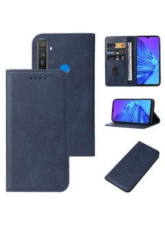 HuHa Case Cover For Realme 5 / 5i / 5s / 6i / Narzo 20A Magnetic Closure Leather Phone Case Blue 