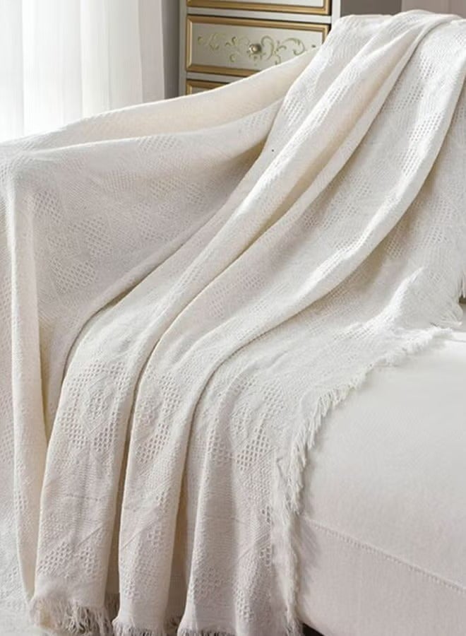 Pastoral Style Sofa Slipcover White 130 x 180cm  - Image 2