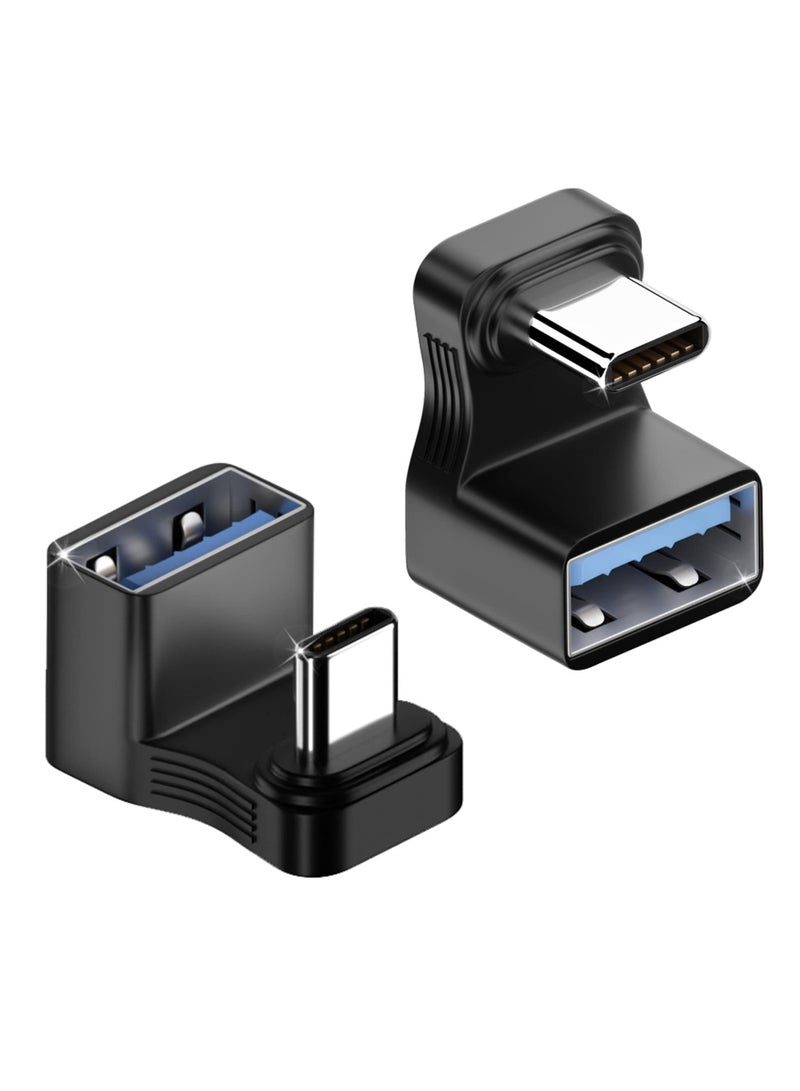 Zikra Wider U-Shaped Angle USB C to USB3.1 Adapter 10Gbps Type C Male to USB3.1 Female Wide Distance 180¬∞ Angle Connector, for Audio/Video Transfer OTG, for Steam Deck Smartphone Laptop Tablet, 2Pcs - Image 1