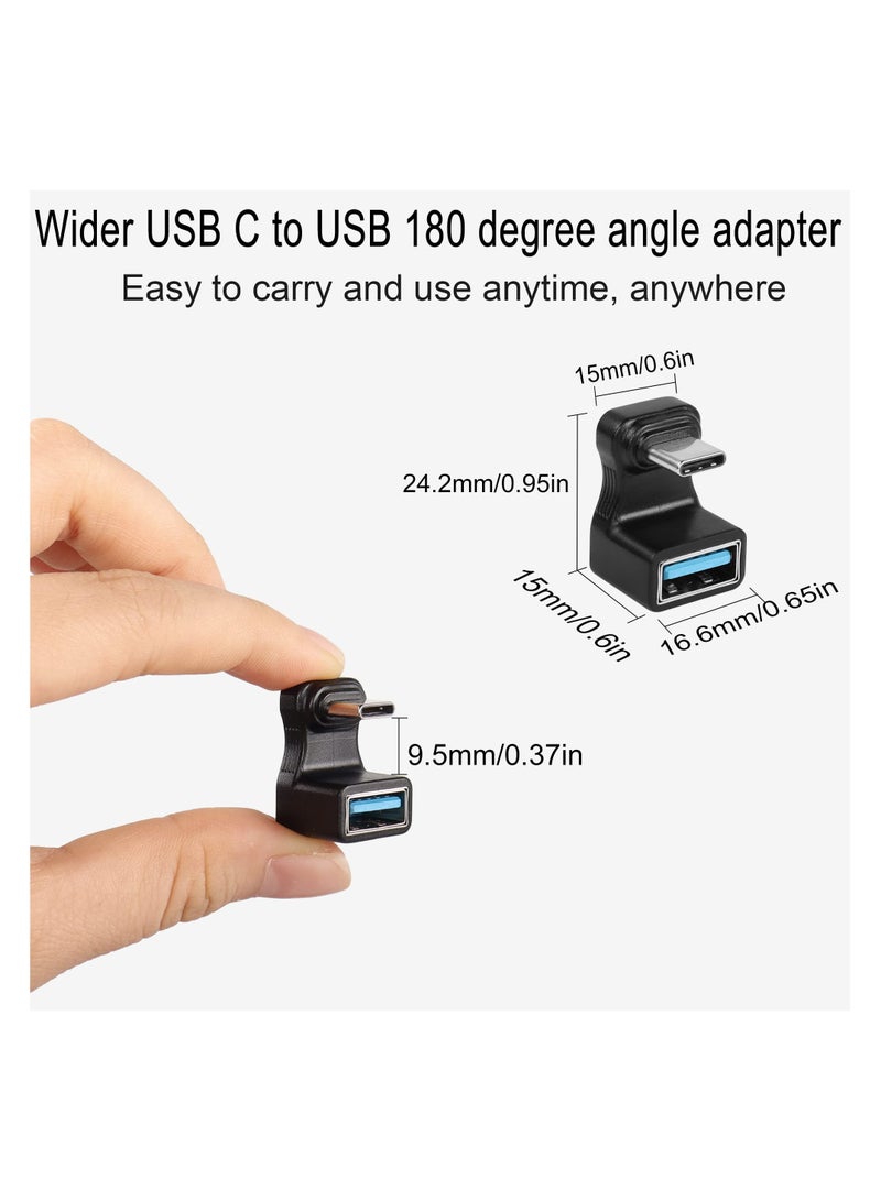 Zikra Wider U-Shaped Angle USB C to USB3.1 Adapter 10Gbps Type C Male to USB3.1 Female Wide Distance 180¬∞ Angle Connector, for Audio/Video Transfer OTG, for Steam Deck Smartphone Laptop Tablet, 2Pcs - Image 5