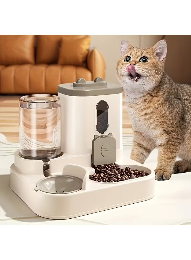 Bukela Automatic Cat Feeder,  2-in-1 Cat Food Feeding and Drinking Device, 1 Set | Automatic Operation, No Wireless/Battery Needed, Sizeful, Good Material, Designed for Cats, Meeting Daily Feeding Needs - Image 4